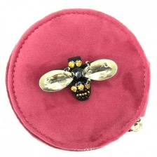 Pink Jewellery Travel Pot with Bejewelled Bee by Sixton London